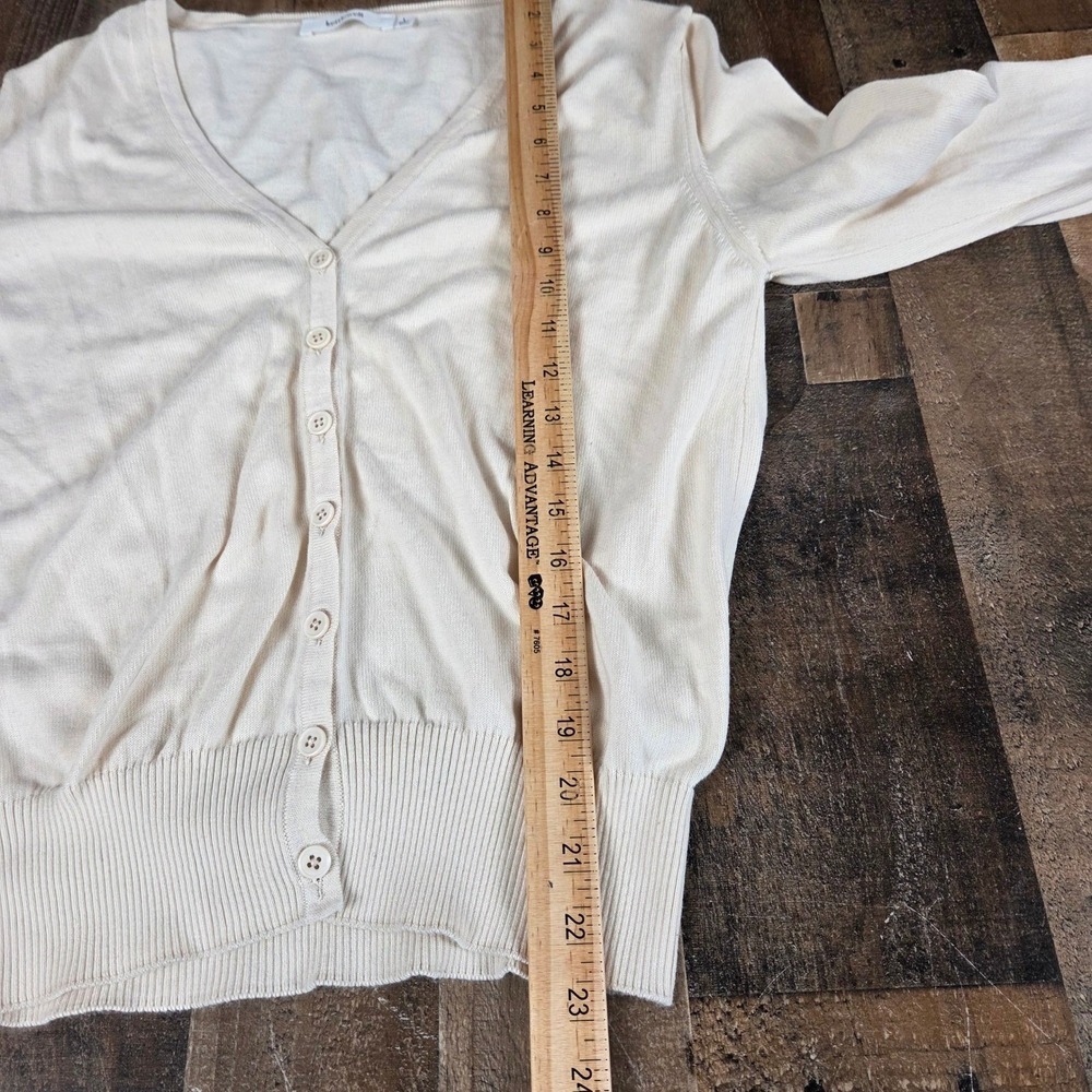Kettlewell Women Large Buttercream Cosmo Organic Cotton Knit Italy Cardigan - Picture 11 of 11